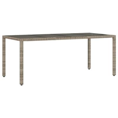 9-delige Tuinset met kussens poly rattan grijs