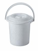Curver toiletemmer+ deksel grijs 10ltr - thumbnail