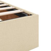 Bedframe zonder matras 100x200 cm stof crèmekleurig - thumbnail