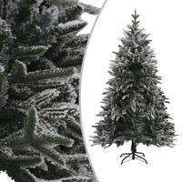 VidaXL Kunstkerstboom met sneeuwvlokken 240 cm pvc en pe groen - thumbnail
