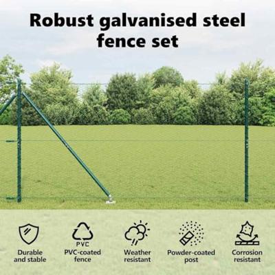 VidaXL Afrasteringspaal groen 10 x 1,2 m (25 mm gaas) staal en pvc