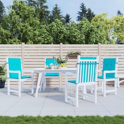 VidaXL Stoelkussens 4 st lage rug stof turquoise VidaXL Stoelkussens 4 st lage rug stof turquoise