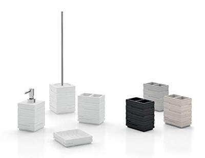 Tandenborstelhouder Sapho Quadrotto Vrijstaand 11.5x10.2x6.2 cm Polyresin Wit Sapho