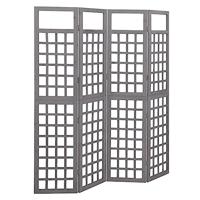 Kamerscherm/trellis met 4 panelen161x180 cm vurenhout grijs - thumbnail