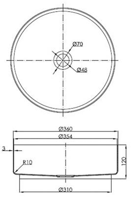 Ben Stradius ronde waskom Ø36x12cm RVS geborsteld messing