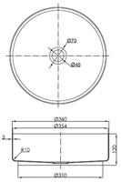 Ben Stradius ronde waskom Ø36x12cm RVS geborsteld messing - thumbnail