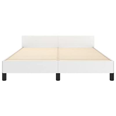 Bedframe met hoofdbord kunstleer wit 140x200 cm Bedframe met hoofdbord kunstleer wit 140x200 cm