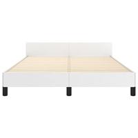 Bedframe met hoofdbord kunstleer wit 140x200 cm - thumbnail