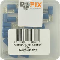Bofix kabelschoen amp vrouw plat 4,8mm blauw (25st) - thumbnail