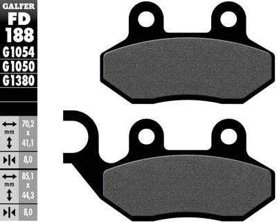 GALFER remblokken "fd188" brake pad fd188 g1050 organic scooter