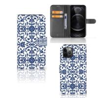 Apple iPhone 12 Pro Max Hoesje Flower Blue - thumbnail