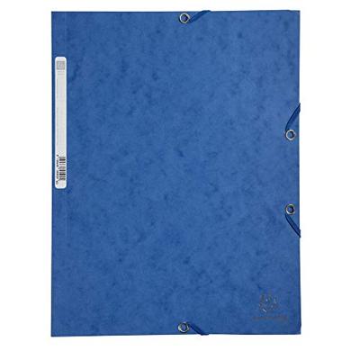 Exacompta elastomap uit karton, ft A4, 3 kleppen, set van 3 stuks in 3 tinten blauw (Oceaan)