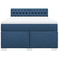 Boxspring met matras stof blauw 160x200 cm - thumbnail