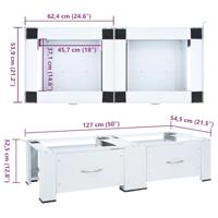 VidaXL Dubbele wasmachine sokkel met lades wit - thumbnail