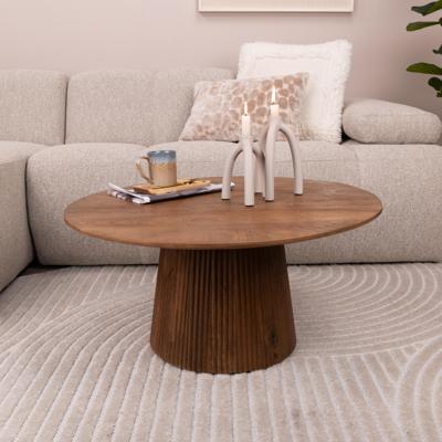 Sohome Ronde Salontafel 'Olav' Mangohout, 80cm, kleur Bruin