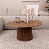 Sohome Ronde Salontafel 'Olav' Mangohout, 80cm, kleur Bruin - thumbnail