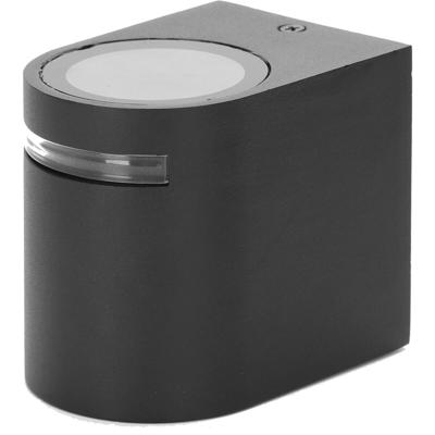 Mat Zwarte Aluminium LED Buitenwandlamp - GU10 Fitting - 1-lichts