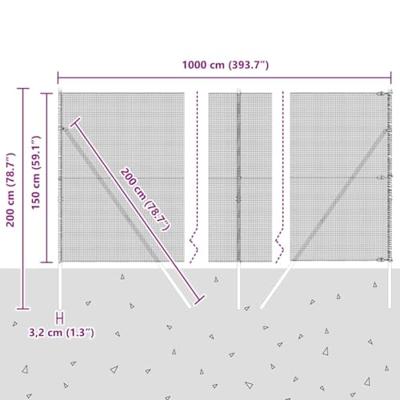 VidaXL Afrasteringspaal groen 10 x 1,5 m (12 x 12 mm gaas) staal
