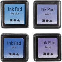 Creativ Company Stempelinkt blauw tinten/paars, 4st. - thumbnail