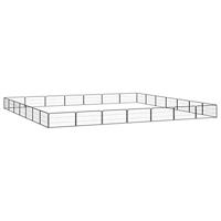 Hondenkennel 28 panelen 100x50 cm gepoedercoat staal zwart - thumbnail