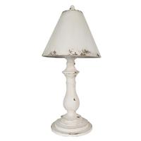 Clayre & Eef Tafellamp Ø 26x55 cm Wit Ijzer Bureaulamp - thumbnail