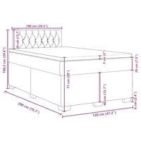 Boxspring met matras fluweel lichtgrijs 120x200 cm - thumbnail