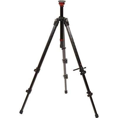 Manfrotto 755CX3 Treppiede Serie MDEVE per Video, con Base Livellante da 50 mm, 3 Sezioni a Tubo Singolo, in Carbonio, Nero