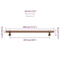 Handvatten 5 st 480 mm roestvrij staal bronskleurig - thumbnail