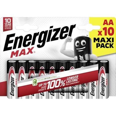 Energizer Max AA batterij (penlite) Alkaline 1.5 V 10 stuk(s) Energizer Max AA batterij (penlite) Alkaline 1.5 V 10 stuk(s)