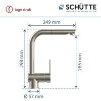 Keukenmengkraan Schutte London Hoge Draaibare Uitloop Met Uittrekbare Sproeier Lage Druk RVS - thumbnail