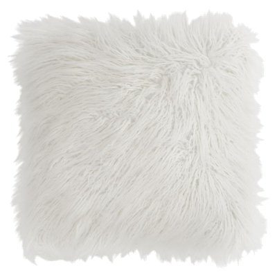 J-Line Kussen Langharig Nepbont Wit