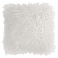 J-Line Kussen Langharig Nepbont Wit - thumbnail