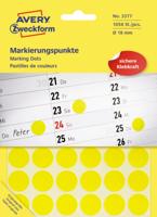 Avery Ronde etiketten diameter 18 mm, geel, 1.056 stuks - thumbnail