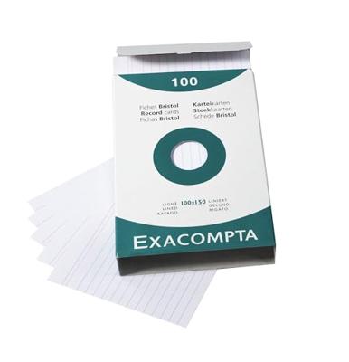 Systeemkaart Exacompta 100x150mm lijn wit 100 stuks