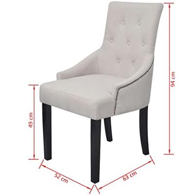 Eetkamerstoelen 2 st stof crmegrijs Eetkamerstoelen 2 st stof crmegrijs