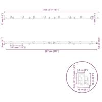 Schuifdeur onderdelenset 366 cm roestvrij staal zilverkleurig - thumbnail