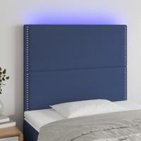 Hoofdbord LED 200x5x78/88 cm stof blauw - thumbnail