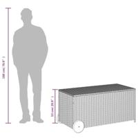 Tuinbox met wielen 190 L poly rattan zwart - thumbnail