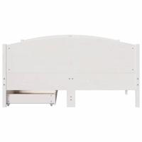 Bedframe zonder matras massief grenenhout wit 150x200 cm - thumbnail