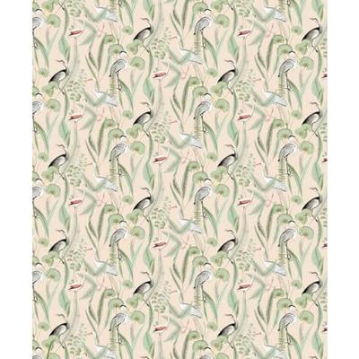 DUTCH WALLCOVERINGS behang flamingo crème- en mintkleurig