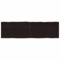 Tafelblad natuurlijke rand 140x40x(2-6)cm eikenhout donkerbruin - thumbnail
