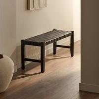 Kave Home Halbank 'Calixta' Hout en leder, 120cm, kleur Zwart - thumbnail