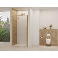 Van Rijn Products ST07 Deur vast deel - 138x200cm - helder glas - stabilisatiestang - Messing Geborsteld ST07300140HESB - thumbnail