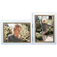 Haes Deco Houten Fotolijst Duo Fevik in wit met bruin voor 2 foto's 10x15 - DP11315 - thumbnail
