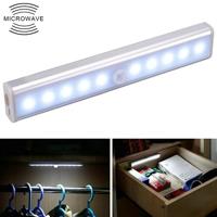 1.8 w 10 LEDs wit licht breed scherm intelligent menselijk lichaam sensor licht LED corridor kabinet licht batterij versie - thumbnail