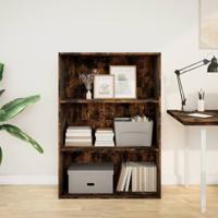 Boekenkast 80x30x114 cm bewerkt hout gerookt eikenkleurig - thumbnail