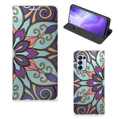 OPPO Find X3 Lite Smart Cover Purple Flower OPPO Find X3 Lite Smart Cover Purple Flower