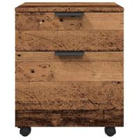 Dossierkast verrijdbaar 45x38x54cm bewerkt hout oud houtkleurig - thumbnail