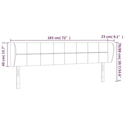 Hoofdbord met randen 183x23x78/88 cm fluweel donkergroen