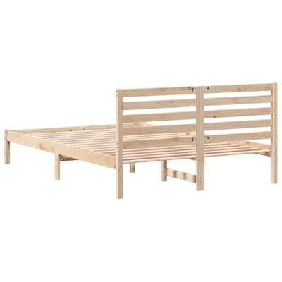 Bedframe met hoofdeinde Bruin 140 x 220 cm Massief grenenhout